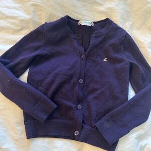 Bonpoint Dark Purple Cardigan